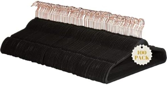 Coat Hangers Velvet 100-Pack Black with Golden Hooks, Non-Slip Hanger for Clothes, Camisole, Robes, Dress & Skirt, Top, Suit, Shirt & Pants, Jackets Coathangers