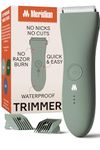 MERIDIAN Body Hair Trimmer for Men, Bikini Trimmer for Women, Ball Trimmer Men, Pubic Hair, No Nick, No Cut, No Razor Burn, Groin and Body Shaver - Waterproof & Rechargeable Body Groomer - Sage