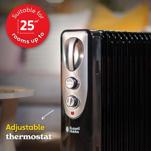 Russell Hobbs 2500W Oil Radiator Heater – Black