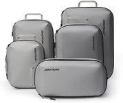 Aerotrunk Ultralight Compression Packing Cubes - Lightweight Travel Organizers for Suitcases and Luggage (6-Pack, Light Grey)
