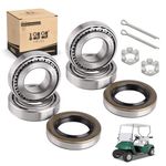 10L0L Golf Cart Front Wheel Hub Bearings & Oil Seals Kit for EZGO 1976 UP Gas & Electric,Replace OEM# 50892-G1,25146-G1(2 Sets)