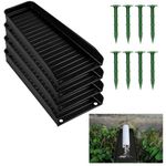 4pcs Downspout Splash Block, Rain Gutter Splash Guards Downspout Decorative Gutter Drain Diverter Down Spout Drain Trays for Cement Floor Lawn Ground (Black)