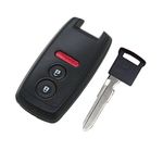 SEGADEN Replacement Key Shell + Uncut Blank Emergency Insert Key Compatible with Suzuki 3 Button Keyless Entry Flip Remote Key Case Fob 2 BTN + Panic PG543B