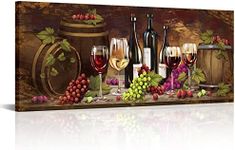 NutArtPic Wine Wall Art Canvas Kitc