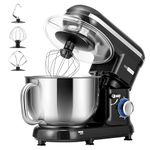 VIVOHOME Stand Mixer, 1500W 10 Speed 6 Quart Tilt-Head Kitchen Electric Food Mixer with Beater, Dough Hook, Wire Whip and Egg Separator, Black