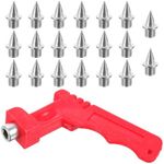 ZYBHMJE 20 Pcs 1/4inch Track Spikes with Spike Wrench Stainless Steel Replacement for Sports Shoes Long Jump Track and Field Sprint