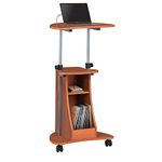 Techni Mobili Mobile Laptop MDF Cart with Storage, Woodgrain, 22-Inch W by 16-Inch D by 44-Inch H