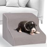 Dog Steps for Sofa, 2 Step Ladder for Small Dogs & Puppy, High Density Foam Pet Stairs for Low Bed, Sofa & Couch, Soft & Non-Slip Surface, Help Your Pet Easily Up & Down, Perfect for Old & Injured Pet