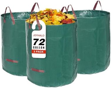 Joyhalo Reusable Yard Waste Bags, 72 Gallon Lawn And Leaf Bags 3 Pack, Heavy Duty Garden Bags With Gardening Gloves, Standable Garden Waste Bags With 4 Handles, Camping Yard Recycling Bags For Leaves