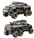 Ford Raptor F150 Model Car 1:28 Scale Exclusive Alloy Metal Pull Back Die-cast Car Diecast Metal Pullback Toy car Openable Doors & Light Music Birthday Gift Car【Colors as Per Stock】(Design 23)