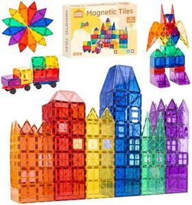 STEAM STUDIO Magnetic Tiles BPA Free Magnet Building Blocks Kids Toys Secured with Rivets Montessori Toys for 3+ Year Old Boys and Girls (120PCS)