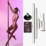 LUPIT POLE | Standard Lock Classic Dance Pole | 45 mm Stainless Steel, G2 Dancing Pole, Multi-Piece Dance Pole, Spinning and Static Mode, Easy Installation, No Drilling, Length - 9'2.24''