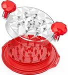 Chicken Shredder with Brush Meat Shredder Ergonomic Handle BPA Free Chicken Shredder Tool Twist Anti-Slip Chicken Shredder Twist Save Time Chicken Shredder Tool Twist Transparent Lid Red