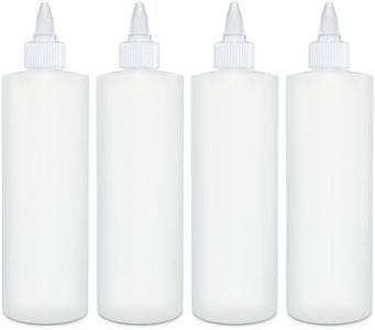 BRIGHTFROM Condiment Squeeze Bottles, 12 OZ Empty Squirt Bottle with Twist Top Cap, Leak Proof - Great for Ketchup, Mustard, Syrup, Sauces, Dressing, Oil, Arts and Crafts, BPA FREE Plastic - 4 PACK