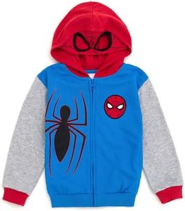 Marvel Spider-Man Toddler Boys Fleece Zip Up Cosplay Hoodie Logo Blue/Red Spiderman 4T