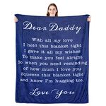 Gifts for Dad Christmas Father's Day, Personalized Throw Blanket Birthday Gifts to My Dad, Gift for Dad from Daughter Son, Ultra-Soft Micro Flannel Blankets Soft Bedding Sofa