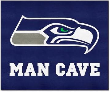 FANMATS 14371 Seattle Seahawks Man Cave Tailgater Rug - 5ft. x 6ft. Sports Fan Area Rug, Home Decor Rug and Tailgating Mat