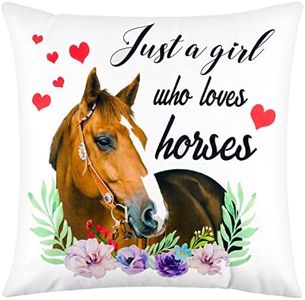 Moyel Horse Gifts for Girls Women Horses Decorative Throw Pillow Covers 18 x 18 Teen Girls Gift Ideas Christmas Birthday Granddaughter Niece Daughter Gifts from Mom Dad