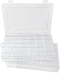 Guyuyii 2 Pack Bead Storage Containers with 36 Adjustable Grids – Clear Organizer Box for Bead Storage, Jewelry Supplies, Small Item Organization – Ideal for Home, Travel, School, and Workplaces
