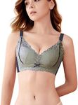 SY82 34-46BCDE Plus Size Pockets Bra for Mastectomy Women Prosthesis Crossdresser Silicone Breast Forms Wireless Blue+Grey