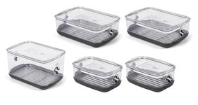 ProKeeper+ by Progressive Stackable Produce ProKeeper Storage Container with Stay-Fresh Vent System (PKS-5PC-Produce+)