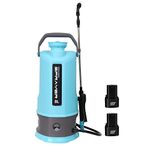 LAWNFUL 2.1 Gallon Battery Powered Sprayer in Lawn and Garden, Weed Sprayer Battery Operated with Adjustable Sprayer Wand and Multiple Nozzles (Double Battery)