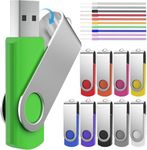 32GB Flash Drive USB Stick, 10 Pack USB 2.0 Memory Sticks 32GB Swivel Design Thumb Drive Jump Drive Zip Drive Bulk