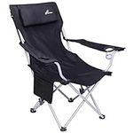 Sportneer Oversized Folding Camping Chairs for Adults: Adjustable Back Reclining Camp Chair with Cup Holders, Pillow & Armrests Outdoor Lawn Chairs Heavy Duty 353lbs Capacity for Hiking Fishing Picnic