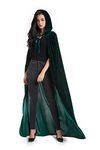 Crizcape Unisex Halloween Costume Cape Hooded Velvet Cloak for Men and Womens Green