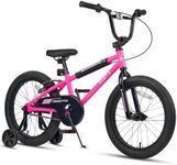 cubsala 18 Inch Little Kids Bike for 5 6 7 8 Years Old Boys Girls Youth BMX Style Bicycle with Training Wheels Coaster & Rear V Brake, Pink