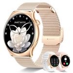 Smart Watch for Women (Answer/Make Calls), 1.43'' AMOLED Always On Display, Waterproof Smartwatch with 100+ Sports Modes, Heart Rate Monitor, Fitness Watch for iPhone Android, Round(Rose Gold)