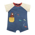 Mud Pie Baby Boys Shortall, Fishing Bear, 9-12M