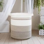 Nonazippy Blanket Storage Basket 80L – Large Woven Laundry Hamper with Handles, Foldable Toy Organizer for Nursery, Bedroom, Living Room – Decorative Storage Bin for Blankets (18x18x20, Triple brown)