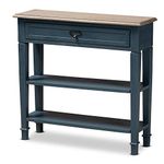 Baxton Studio Console Tables, Wood, Blue/Oak, One Size