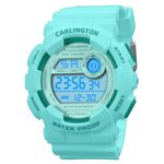 Carlington Resin Unisex Digital Watch For Young Boys And Girls - Ct 9121 Green, Dial_Blue, Band_Black