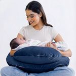Cherilo Feeding Pillow for New Born Baby | Adjustable Feeding Pillow for Breastfeeding with Baby Support Fence Design, Soft Velvet Cover, Navy Blue | Nursing Pillow for Comfortable Feeding