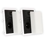 Theater Solutions TS80W 8-Inch In-Wall Surround Sound HD Home Theater Rectangular Kevlar Speaker Pair