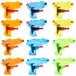 SULOLI 12 Packs Water Gun Pistol for Kids Squirt Toys Party Bag Filler for Boys Toys for Paddling Pool