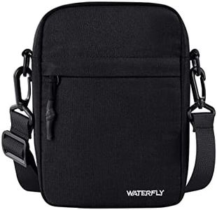 WATERFLY Shoulder Bag Messenger Bag: Men's Bag for Hanging Small Men's Mobile Phone Sling Bag Men's Shoulder Cross Bag Chest Bag Women's Crossbody Mobile Phone Case, Classic black, S, Contemporary