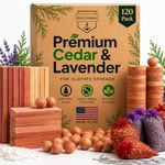120 Variety Pack - Lavender and Cedar For Closets - Cedar Balls For Clothes Storage - Cedar Closet Protection Scent Bags - Natural Cedar Hanger Rings - Cedar Scented Balls Cedar Air Freshener For Clos