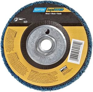 Norton Stripping Grinder Wheel, Paint Stripper for Metal, Rapid Strip, 4 1/2 Extra Coarse Inch Wheel adaptable with Right Angle Grinder, Pack of 5 Discs