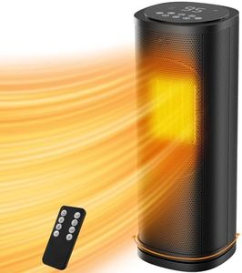 Electric Space Heater Indoor Use, 1500W Fast Heating PTC Portable Heaters with Thermostat and Remote, 12H Timer, Overheating Protection, 60° Oscillation, Room Ceramic Heater for Office Bedroom Home