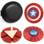 Superhero Fidget Spinners Metal, Cool Shield Finger Hand Spinner Gifts for Adults Kids,Anti Stress Anxiety Relief Figets Toy, Kinetic Desk Toys 3Pack