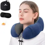 urnexttour Neck Pillow for Airplane, Memory Foam Travel Pillows, Soft & Support Travel Pillow for Travelling, Sleeping Rest, Car, Train and Home Use (Blue/Hump-Shaped)