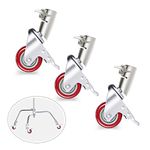 Neewer 3 Packs Professional Swivel Caster Wheels Set with 75mm Diameter, Durable Metal Construction with Rubber Base ONLY Compatible with Neewer Photography C Stand for Studio Video Shooting