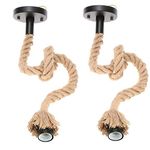 Mufasa E27 Holder Jute Rope Pendant Light Hanging Light Vintage Look Ceiling Mount Soft Jute for Easy Knot (Brown, 1Meter) (Pack of 2) (Bulb not Included)