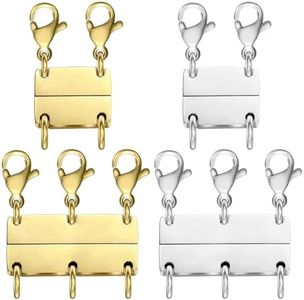 MKCYD Multi Necklace Layering Clasps Strong Magnetic Clasp, Gold and Silver Necklace Separator for Layering, Multiple Jewelry Closures for Layered Look