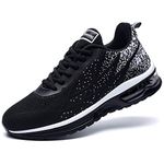 MEHOTO Mens Air Running Sneakers, Men Sport Fitness Gym Jogging Walking Lightweight Shoes, Size 7-12.5 (Black, 9.5)