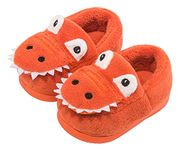 Toddler Slippers for Girls Boys Cute Furry House Shoes Fuzzy Kids Slippers for Indoors Outdoors Orange