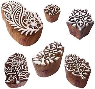 Royal Kraft Clay Print Stamps Decorative Floral Pattern Wood Blocks (Set of 6)